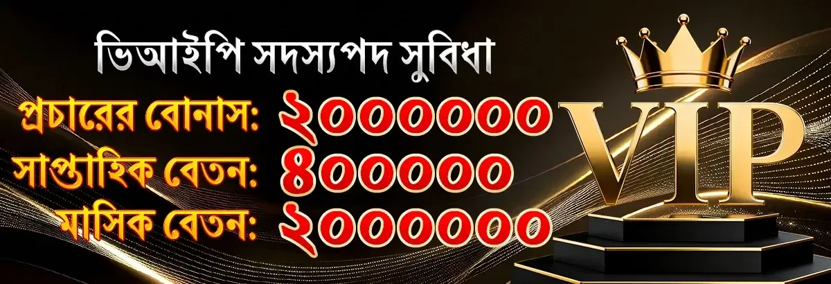 A banner detailing the VIP membership benefits at 3333bet. It features a large golden VIP logo with a crown and lists promotional bonuses, weekly salaries, and monthly salaries in Bengali.